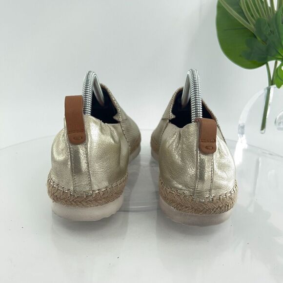 Gentle Souls Women's 10 Lara A-Line Sporty 2 Espadrilles Gold Leather Flats - Picture 7 of 15